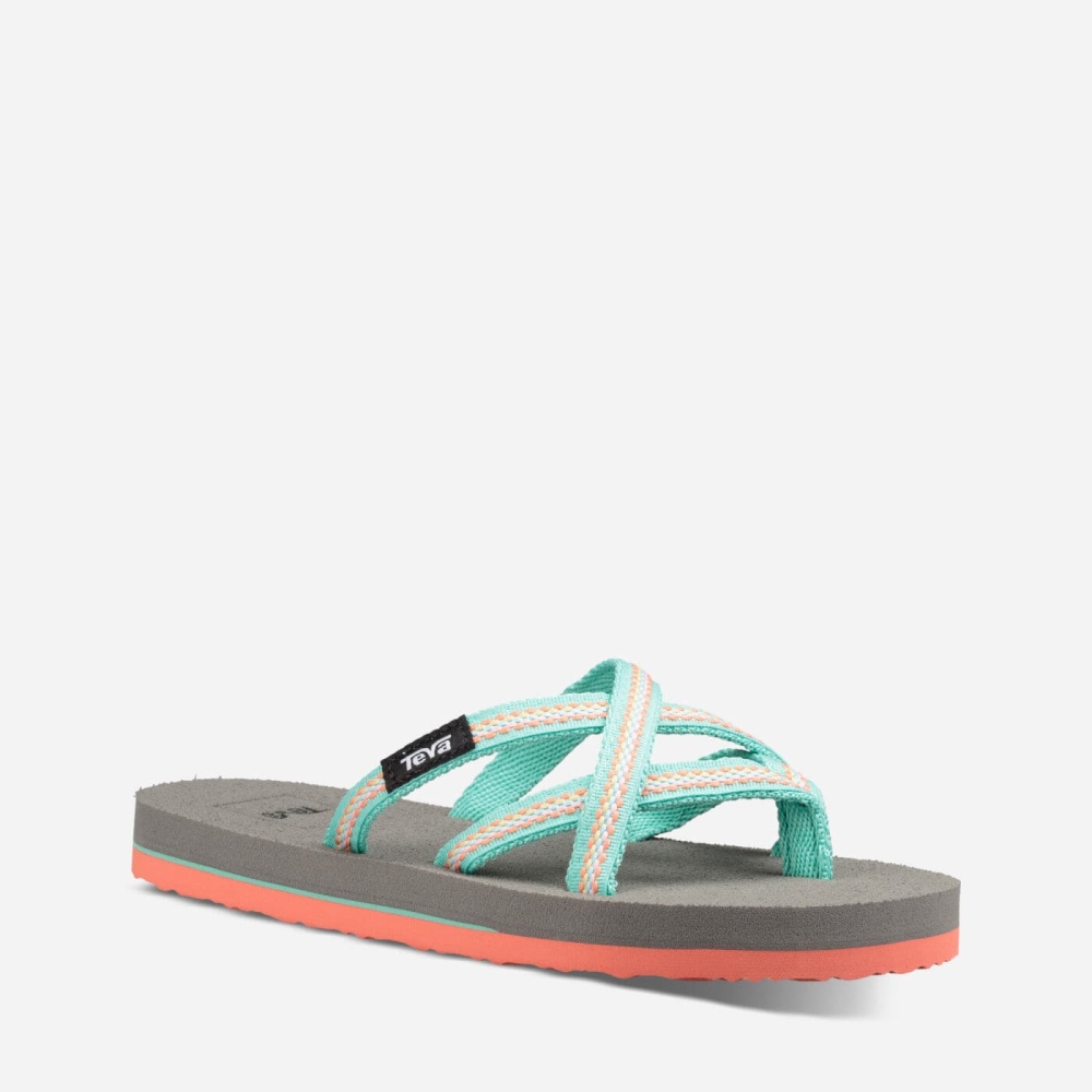 Teva Olowahu Kids' Grey / Coral Hiking Sandals CA09983 Canada Online